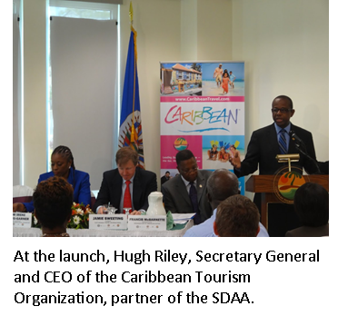 At the launch, Hugh Riley, Secretary General and CEO of the Caribbean Tourism Organization, partner of the SDAA.