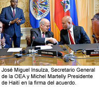 OEA - Haití firman acuerdo para realizar la Reunión de Ministros de 
			Cultura en 2014
