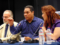 IACHR Chair, Jos de Jesus Orozco; Professor Eduardo Bonilla Silva; and Commmissioner Rose Marie Antoine, Rapporteur on the Rights of Afro-descendants, at the conference