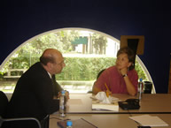 The Rapporteur on the Rights of Indigenous Peoples, José Zalaquett, meeting with the Director of the National Commission for the Development of the Indigenous Peoples of Mexico, Xóchitl Gálvez, on August 31, 2005