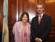 The Rapporteur on the Rights of Persons Deprived of Liberty and the Vice Chair of the Supreme Court of Justice of Argentina, Elena Highton de Nolasco, after a meeting that took place during the visit to Argentina, in June 2010