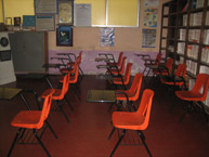 Salón de clases en el Centro de Readaptación Social de Ixcotel, en Oaxaca, México.