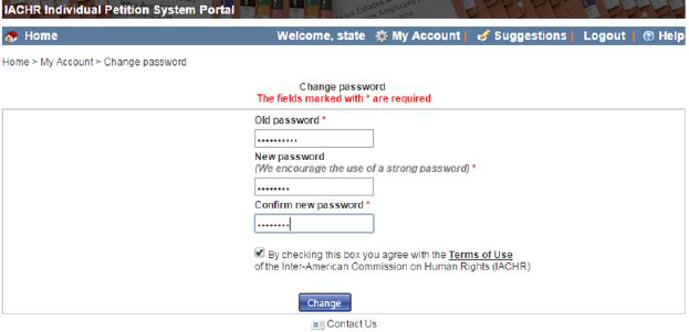 Change your Portal account Password