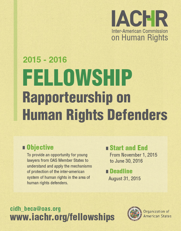 Fellowship for Rapporteurship on Human Rights Defenders