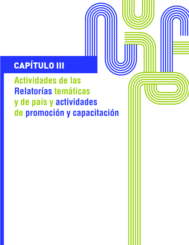 Actividades de las relatorías temáticas y de país y actividades de promoción y capacitación