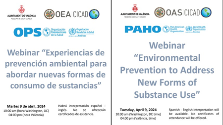 webinar "Experiencias de prevención ambiental para abordar nuevas formas de consumo de sustancias"