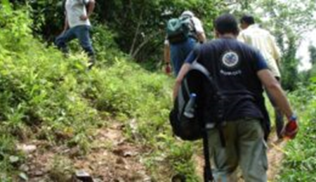 Four persons working for MAPP/OAS reach remote territories to verify security conditions.