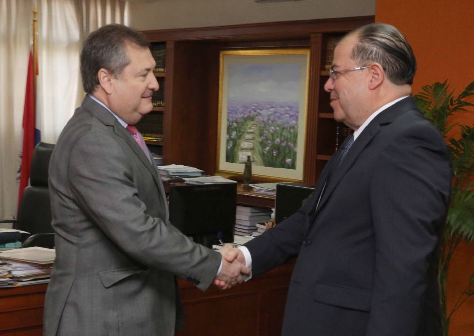 El Representante de la OEA en el Paraguay, Embajador Diego Paz visitó al Presidente de la Corte Suprema de Justicia, Ministro Eugenio Jiménez Rolón(26 de septiembre de 2019)
