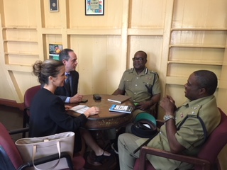 OAS/CICAD personnel held a Meeting with Assistant Commissioner of Police Mitchell and Inspector Rogers at the OAS Office in St Kitts and Nevis, Tuesday, February 20, 2018.(February 27, 2018)