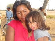 A mother and daughter from the Xákmok Kásek community, following a meeting with the IACHR on September 3, 2007